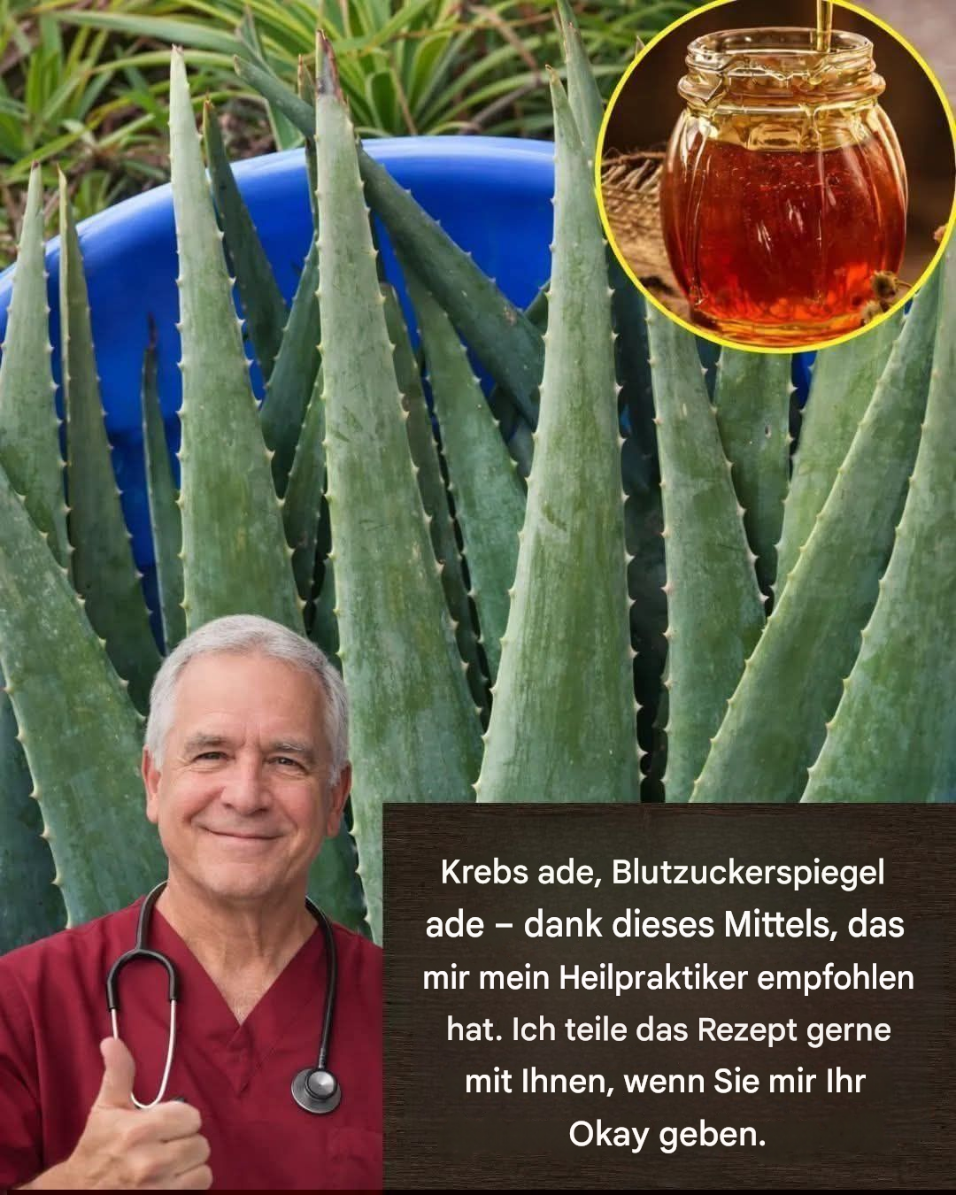 Ein Getränk mit Aloe Vera und Honig