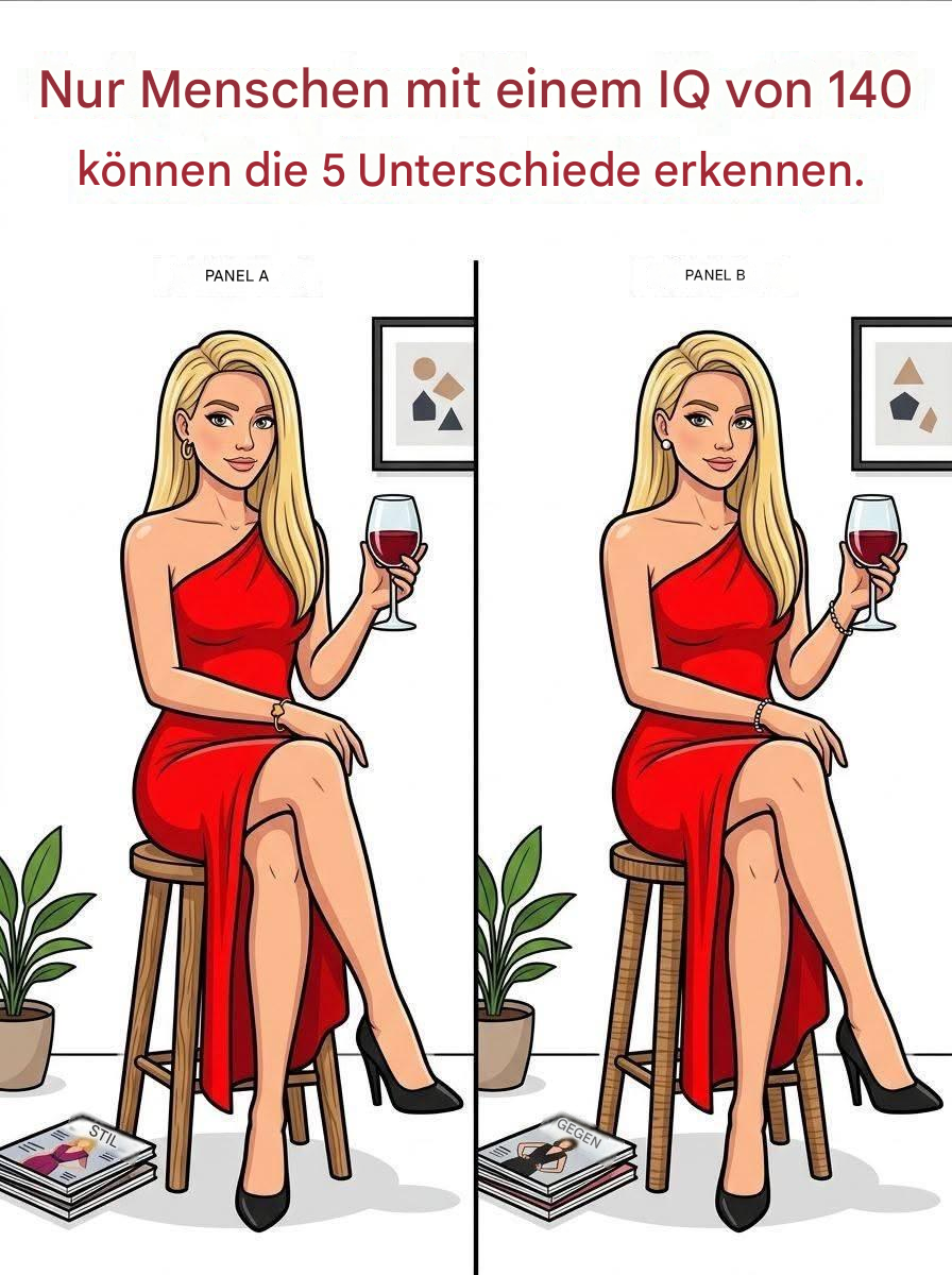Diese beiden Bilder sehen identisch aus, aber nur 1 % der Menschen können alle 5 Unterschiede finden.