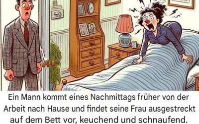 Ehemann findet Ehefrau im Bett vor…