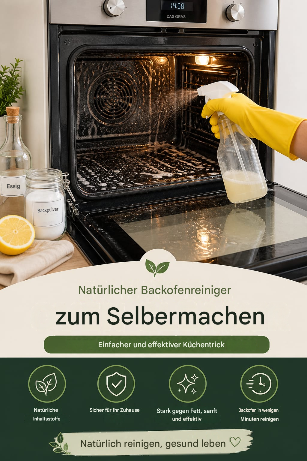 Natürlicher Backofenreiniger zum Selbermachen – ein einfacher und effektiver Küchentrick