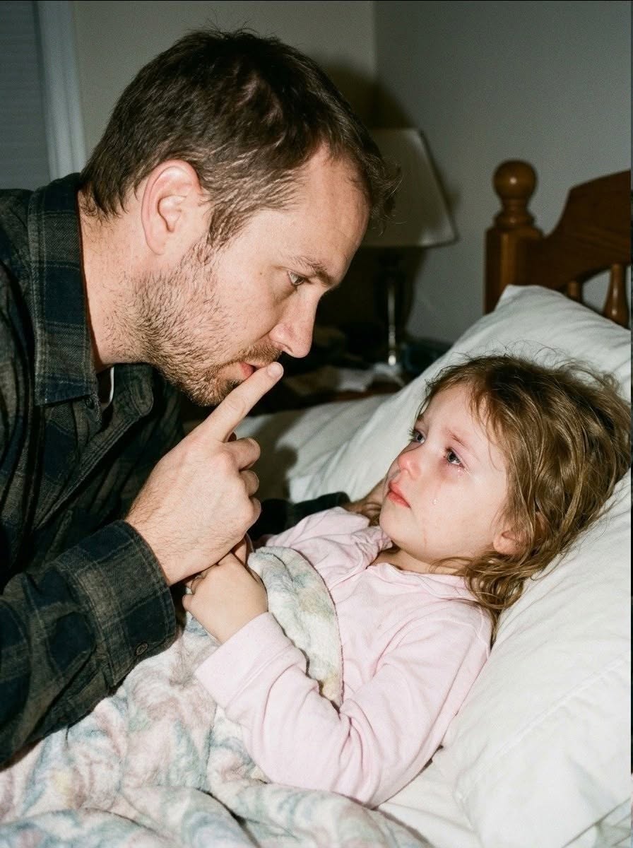 „Papa… mein Rücken schmerzt so sehr, dass ich heute Nacht nicht schlafen kann. Mama hat gesagt, ich darf es dir nicht sagen.“
