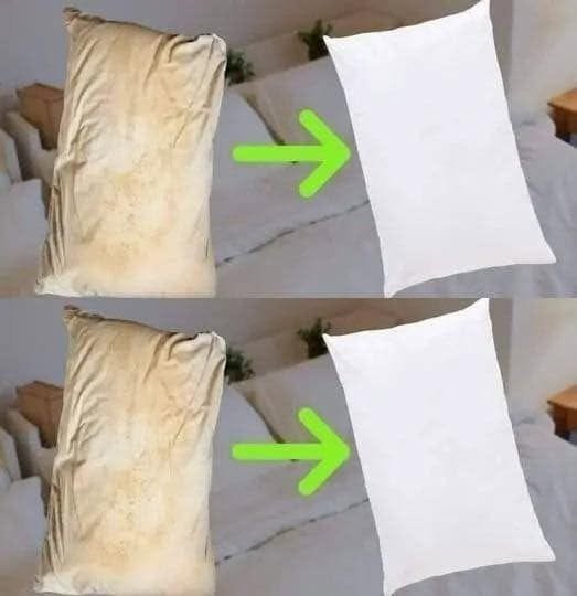 So reinigen Sie verschmutzte Kopfkissen, damit sie wieder weiß sind und gut riechen.
