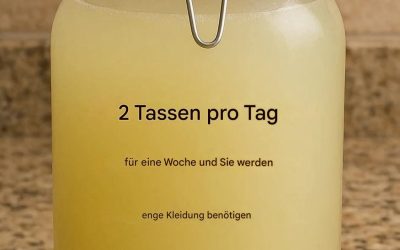 Natürliches Schlankheitsgetränk: warmes Wasser, Apfelessig, Ingwer und Zitrone