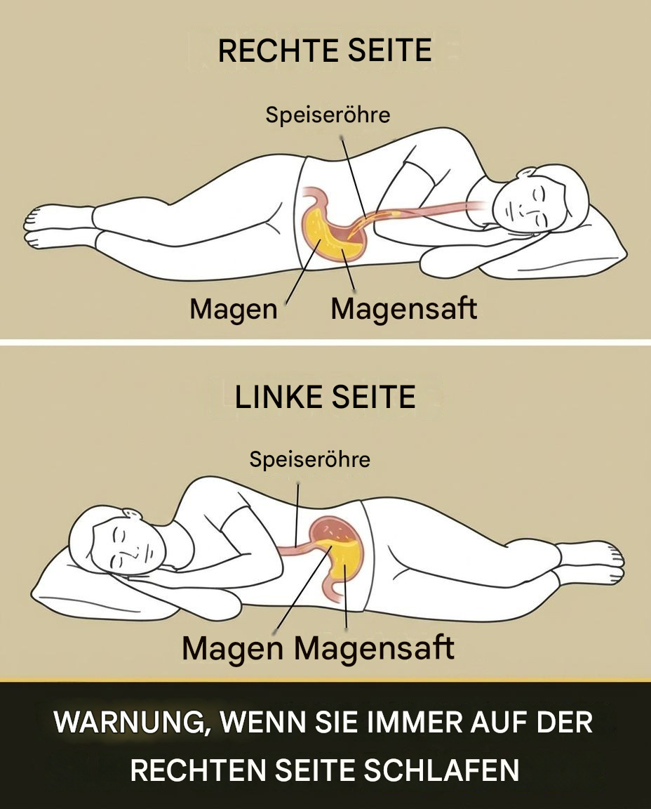 Welche Risiken gehen Sie ein, wenn Sie auf der rechten Seite schlafen?