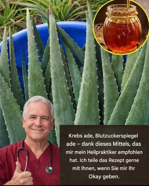 Ein Getränk mit Aloe Vera und Honig