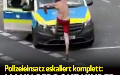 Polizeieinsatz eskaliert komplett: Mann bedroht Kinder und schlägt Polizisten blutig