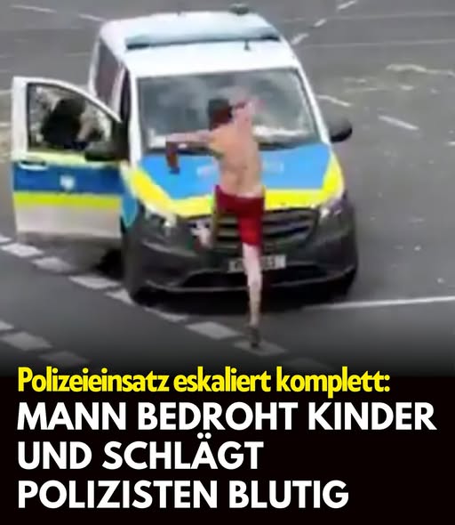 Polizeieinsatz eskaliert komplett: Mann bedroht Kinder und schlägt Polizisten blutig