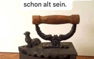 Das geheimnisvolle Objekt auf dem Foto: Ein Bügeleisen mit Holzkohle
