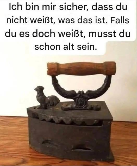 Das geheimnisvolle Objekt auf dem Foto: Ein Bügeleisen mit Holzkohle