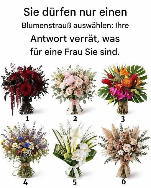 Sie dürfen nur einen Blumenstrauß auswählen