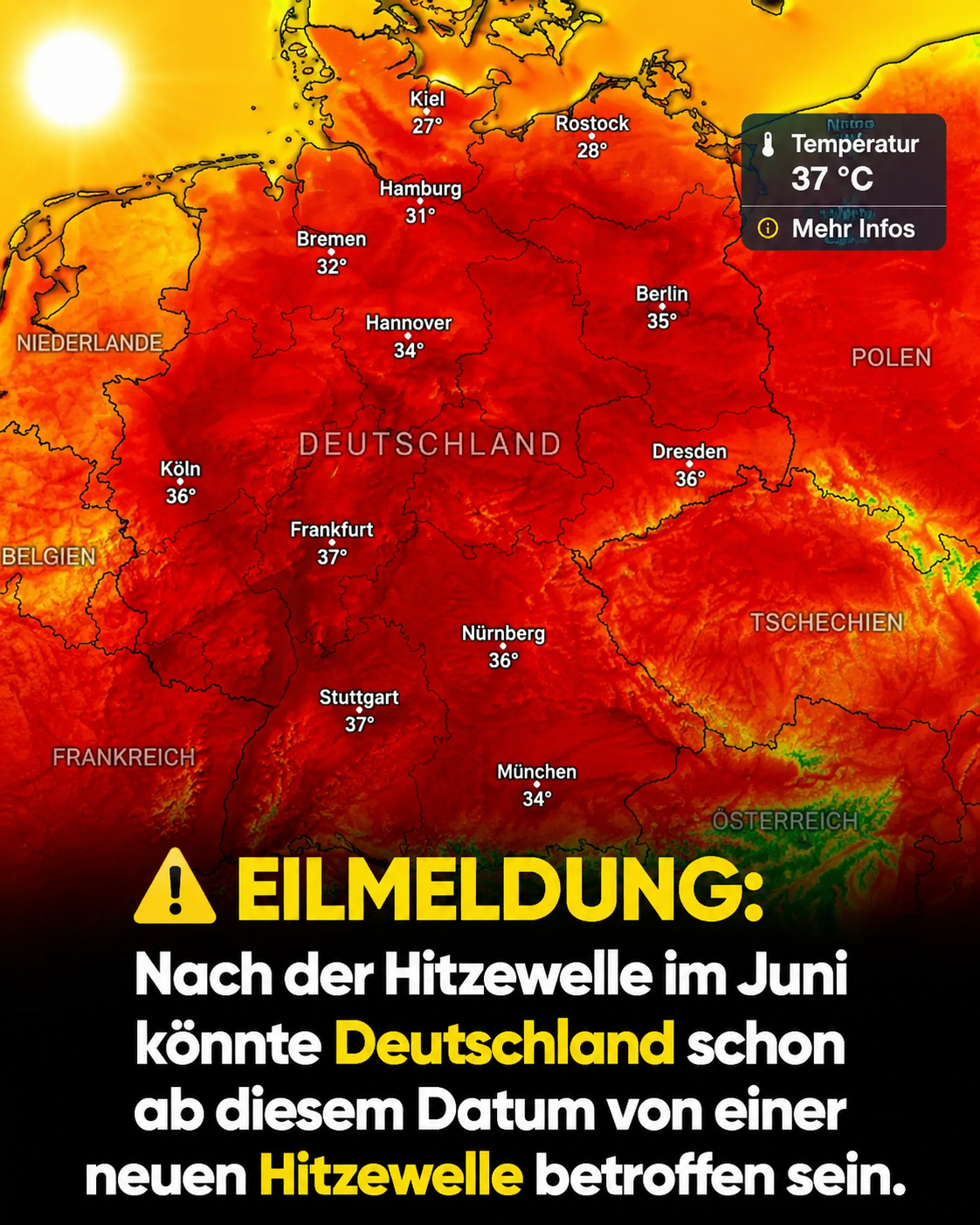 Droht Deutschland schon Anfang Juli die nächste Hitzewelle?