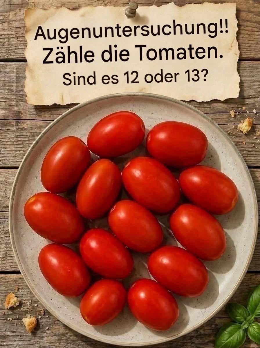 12 oder 13 Tomaten? Die visuelle Herausforderung, die Tausende verwirrt.
