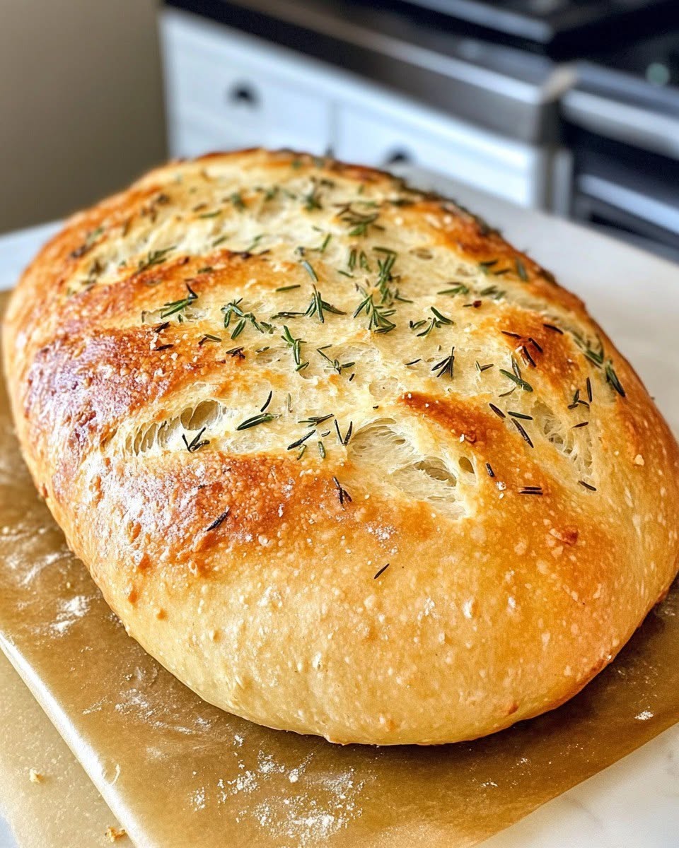 Faules Knoblauchbrot ohne Kneten in 20 Minuten