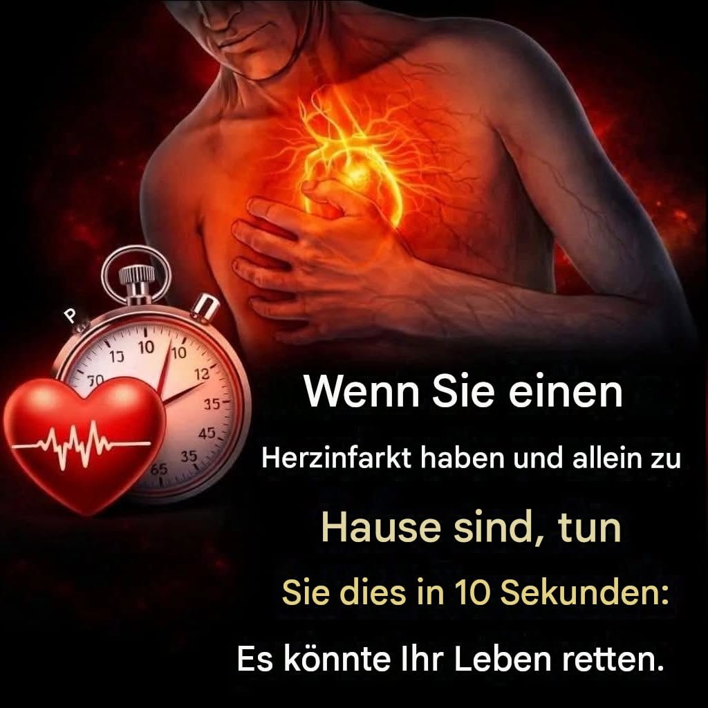 Wenn Sie zu Hause einen Herzinfarkt erleiden, tun Sie dies innerhalb von 10 Sekunden und Sie können Ihr Leben retten. (1/2)