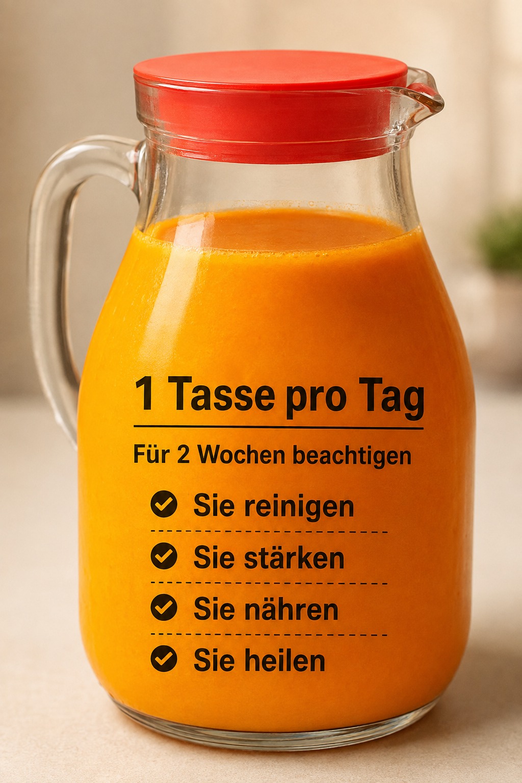 200 ml Wasser, 1 Teelöffel Kurkuma, 1 Teelöffel roher Honig, eine Prise schwarzer Pfeffer und der Saft einer halben Zitrone. Das vollständige Rezept findet ihr in den Kommentaren